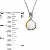 Thumbnail Image 1 of 6.5-7.0mm Freshwater Cultured Pearl and Diamond Accent Pendant in Sterling Silver and 14K Gold Plate