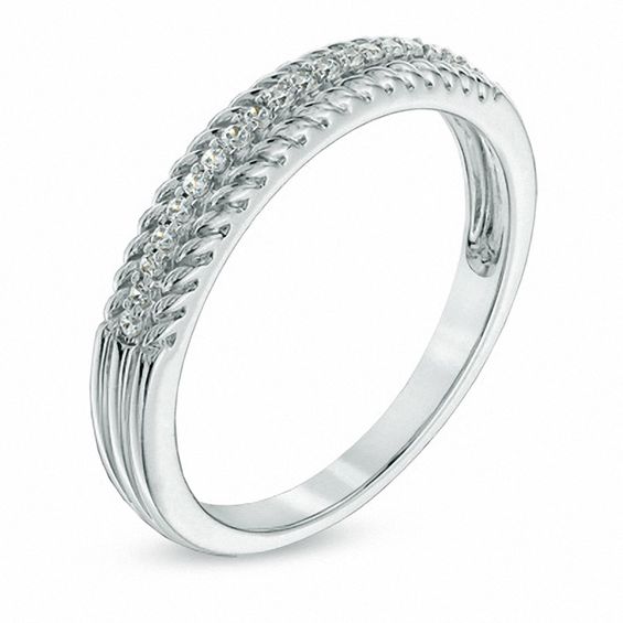 0.10 CT. T.W. Diamond Anniversary Band in 10K White Gold