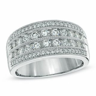 1.00 CT. T.W. Diamond Multi-Row Anniversary Band in 14K White Gold