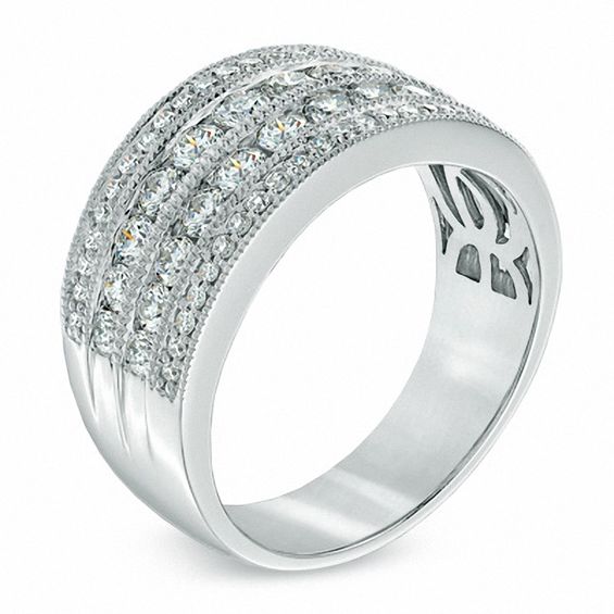 1.00 CT. T.W. Diamond Multi-Row Anniversary Band in 14K White Gold