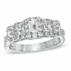 1.70 CT. T.W. Certified Emerald-Cut Diamond Five Stone Twist Ring in 14K White Gold (I/I1)