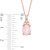 Oval Lab-Created Opal, White Sapphire and Pink Tourmaline Pendant in Sterling Silver with 14K Rose Gold Plate