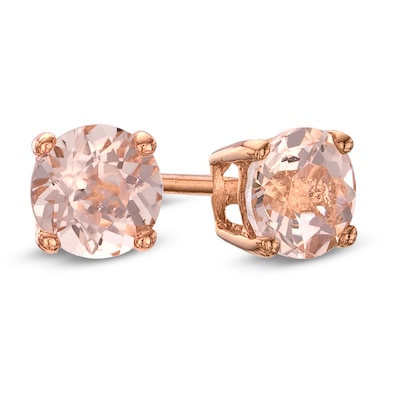 5.0mm Morganite Stud Earrings in 10K Rose Gold