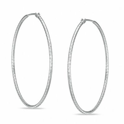 45.0mm Thin Endless Hoop Earrings in Sterling Silver