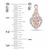 Thumbnail Image 1 of 5.0mm Heart-Shaped Morganite and 0.12 CT. T.W. Diamond Earrings in 10K Rose Gold