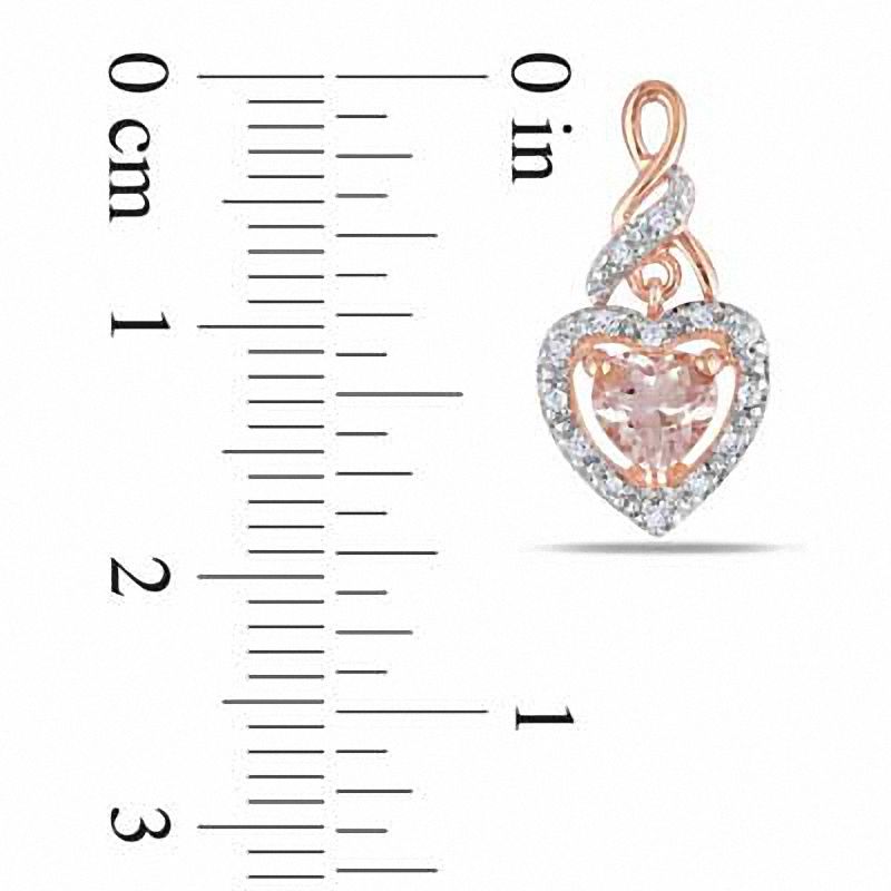 5.0mm Heart-Shaped Morganite and 0.12 CT. T.W. Diamond Earrings in 10K Rose Gold