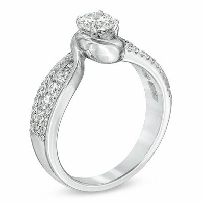 1.00 CT. T.W. Diamond Bypass Engagement Ring in 14K White Gold