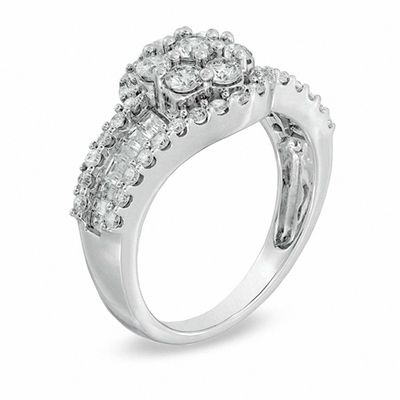 1.50 CT. T.W. Diamond Swirl Ring in 10K White Gold