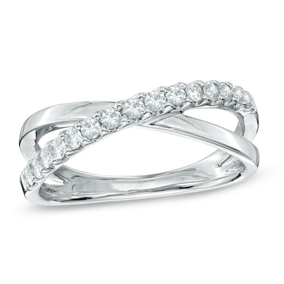 0.33 CT. T.W. Diamond "X" Band in 10K White Gold