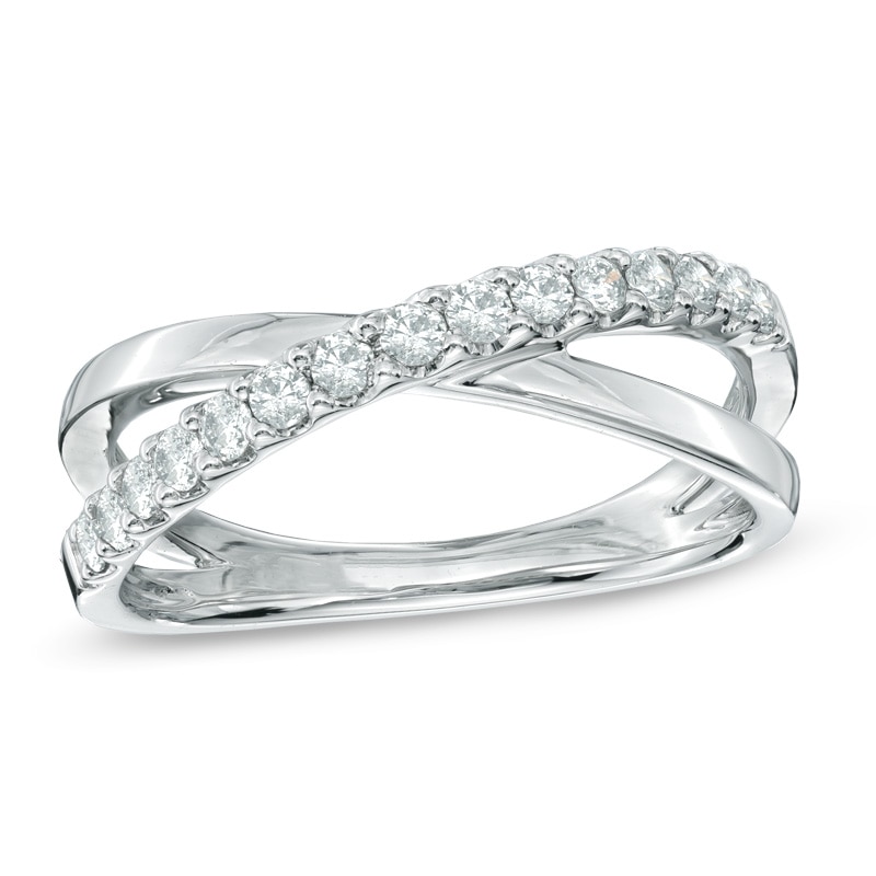 0.33 CT. T.W. Diamond "X" Band in 10K White Gold|Peoples Jewellers