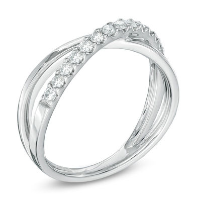 0.33 CT. T.W. Diamond "X" Band in 10K White Gold