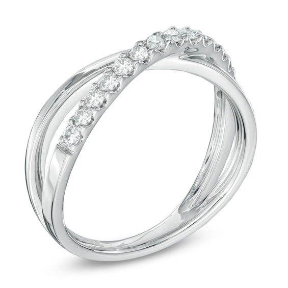 0.33 CT. T.W. Diamond "X" Band in 10K White Gold