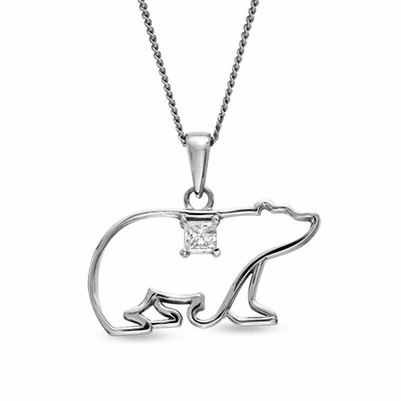 polar bear diamond necklace