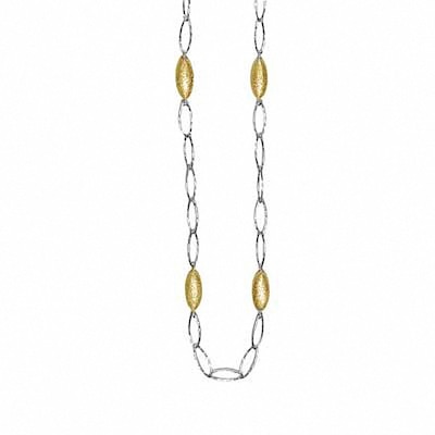 Charles Garnier Station Link Necklace in Sterling Silver with 18K Gold Plate - 24"