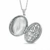 Thumbnail Image 1 of Lab-Created White Sapphire Oval Locket Pendant in Sterling Silver