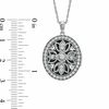 Lab-Created White Sapphire Oval Locket Pendant in Sterling Silver