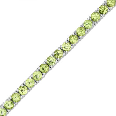 Peridot Tennis Bracelet in Sterling Silver - 7.25"