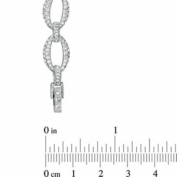 AVA Nadri Crystal Open Link Necklace in White Rhodium Brass - 16"