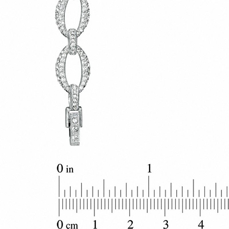 AVA Nadri Crystal Open Link Necklace in White Rhodium Brass - 16"|Peoples Jewellers