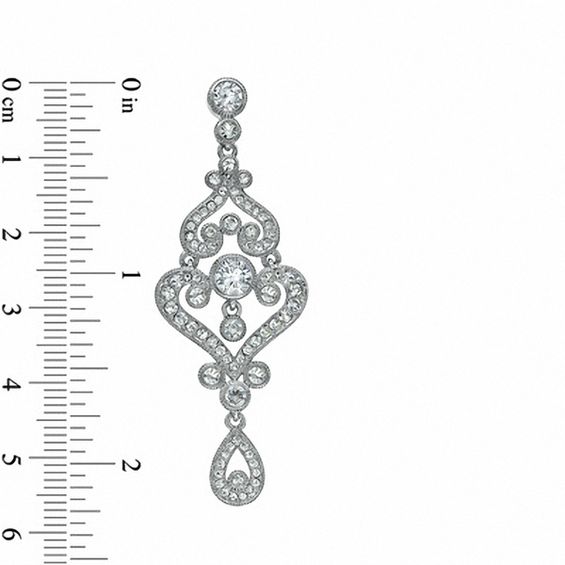 AVA Nadri Crystal Chandelier Earrings in White Rhodium Brass