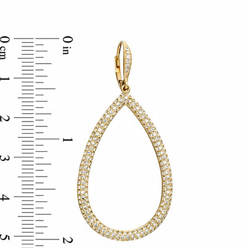 AVA Nadri Pavé Crystal Teardrop Earrings in Brass with 18K Gold Plate
