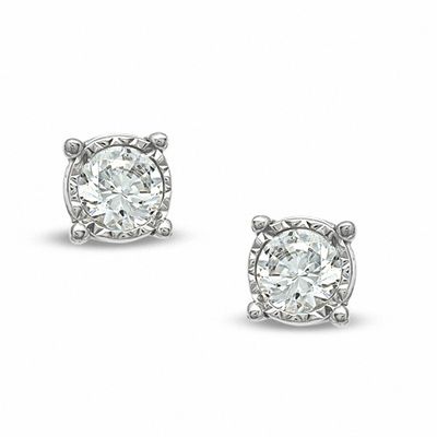 0.50 CT. T.W. Diamond Solitaire Stud Earrings in 10K White Gold