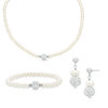 Thumbnail Image 0 of Honora 5.0-7.0mm Freshwater Cultured Pearl and Crystal Necklace, Bracelet and Earrings Set in Sterling Silver