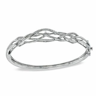 0.25 CT. T.W. Diamond Loose Braid Bangle in Sterling Silver