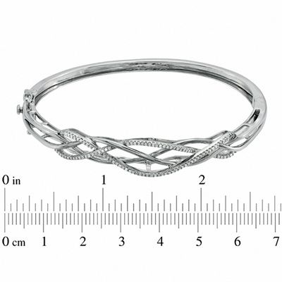 0.25 CT. T.W. Diamond Loose Braid Bangle in Sterling Silver