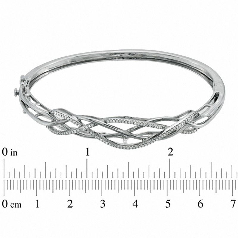 0.25 CT. T.W. Diamond Loose Braid Bangle in Sterling Silver