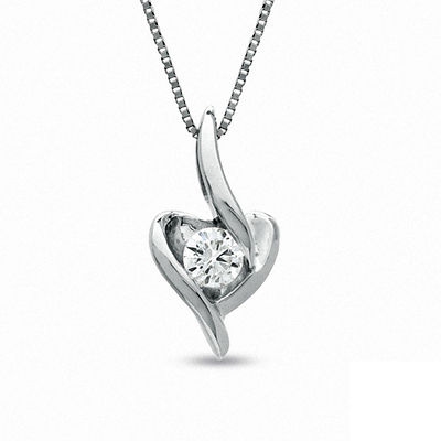 Sirena™ 0.12 CT. Diamond Solitaire Pendant in 10K White Gold