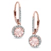 6.0mm Morganite and Diamond Accent Earrings in 10K Rose Gold