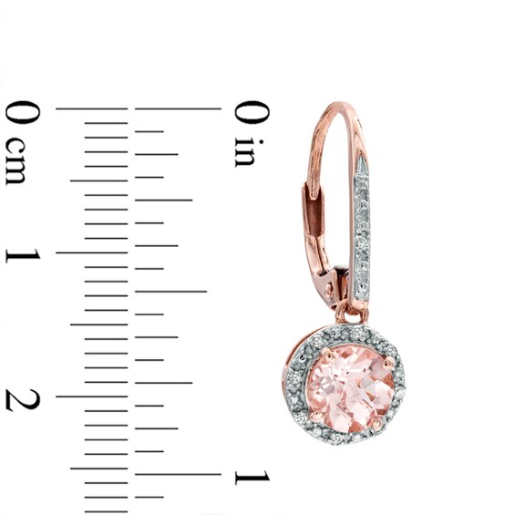 6.0mm Morganite and Diamond Accent Earrings in 10K Rose Gold