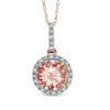 Thumbnail Image 0 of 8.0mm Morganite and Diamond Accent Pendant in 10K Rose Gold