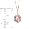 Thumbnail Image 1 of 8.0mm Morganite and Diamond Accent Pendant in 10K Rose Gold