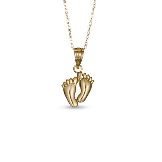 Baby Feet Pendant in 10K Gold