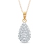 Crystal Teardrop Pendant in 14K Gold