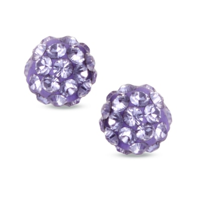 Crystal Ball Stud Earrings in 14K Gold