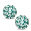 Thumbnail Image 1 of Green Crystal Ball Stud Earrings in 14K Gold