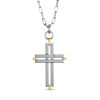 Thumbnail Image 0 of Men's Cross Pendant in Two-Tone Stainless Steel - 24"