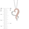 0.15 CT. T.W. Diamond Ribbon Heart Pendant in 10K Two-Tone Gold