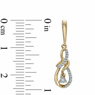 0.10 CT. T.W. Diamond Infinity Symbol Drop Earrings in 10K Gold