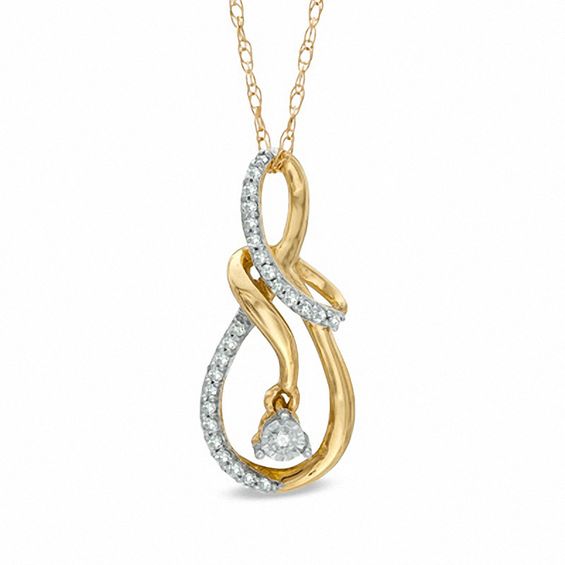 0.10 CT. T.W. Diamond Infinity Symbol Pendant in 10K Gold