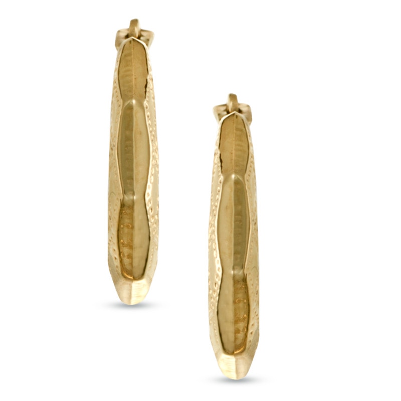 Textured Small Hoop Earrings in 14K Gold
