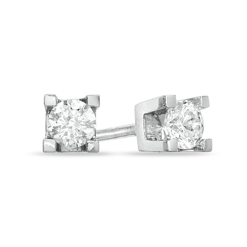 0.25 CT. T.W. Canadian Certified Diamond Square-Set Solitaire Stud