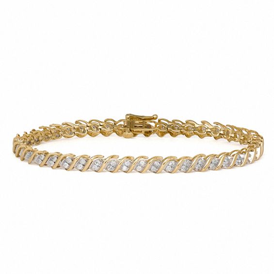 CT. T.W. Diamond Cascading Tennis Bracelet in 10K Gold