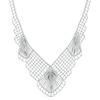 Thumbnail Image 0 of Diamond-Cut Beaded Mesh Fan Bib Necklace in Sterling Silver - 17"