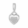 0.10 CT. T.W. Diamond Heart Cluster Drop Pendant in Sterling Silver