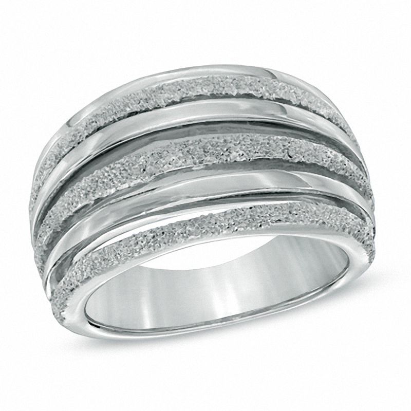 Main Image 1 of Satin Orbit Ring in Sterling Silver