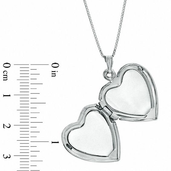 Heart-Shaped Mother-of-Pearl Locket with Cross in Sterling Silver